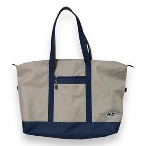 Samsonite Shoulder Bag Tan Blue Zip Closure Travel Pool Gym 16 in x 23 in